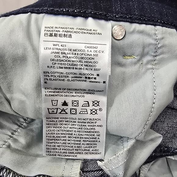 Signature Levi's Gold Curvy Straight Blue Denim Jeans Size 26S - W38 L30 - Picture 5 of 8